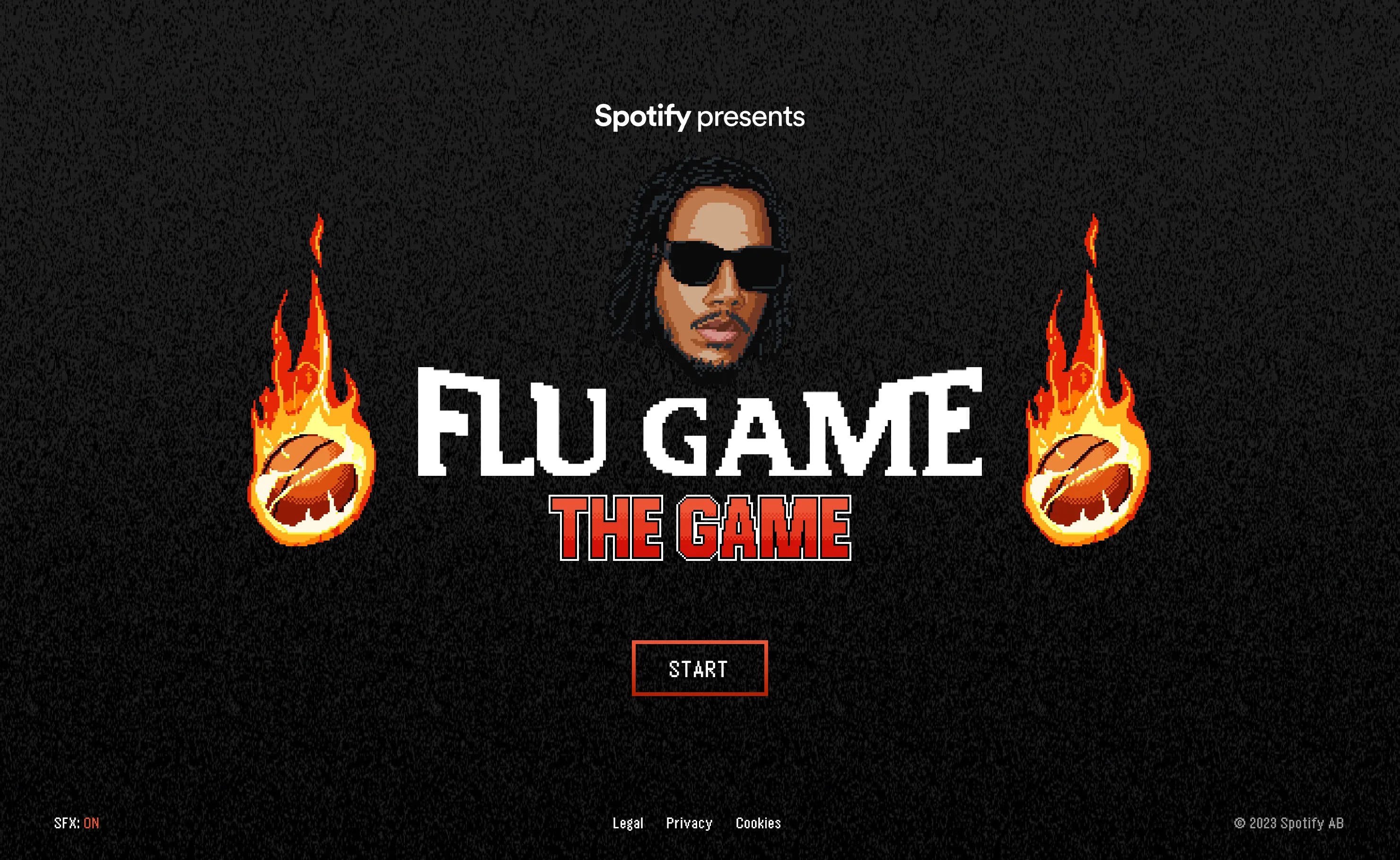 AJ Tracey: Flu Game start screen