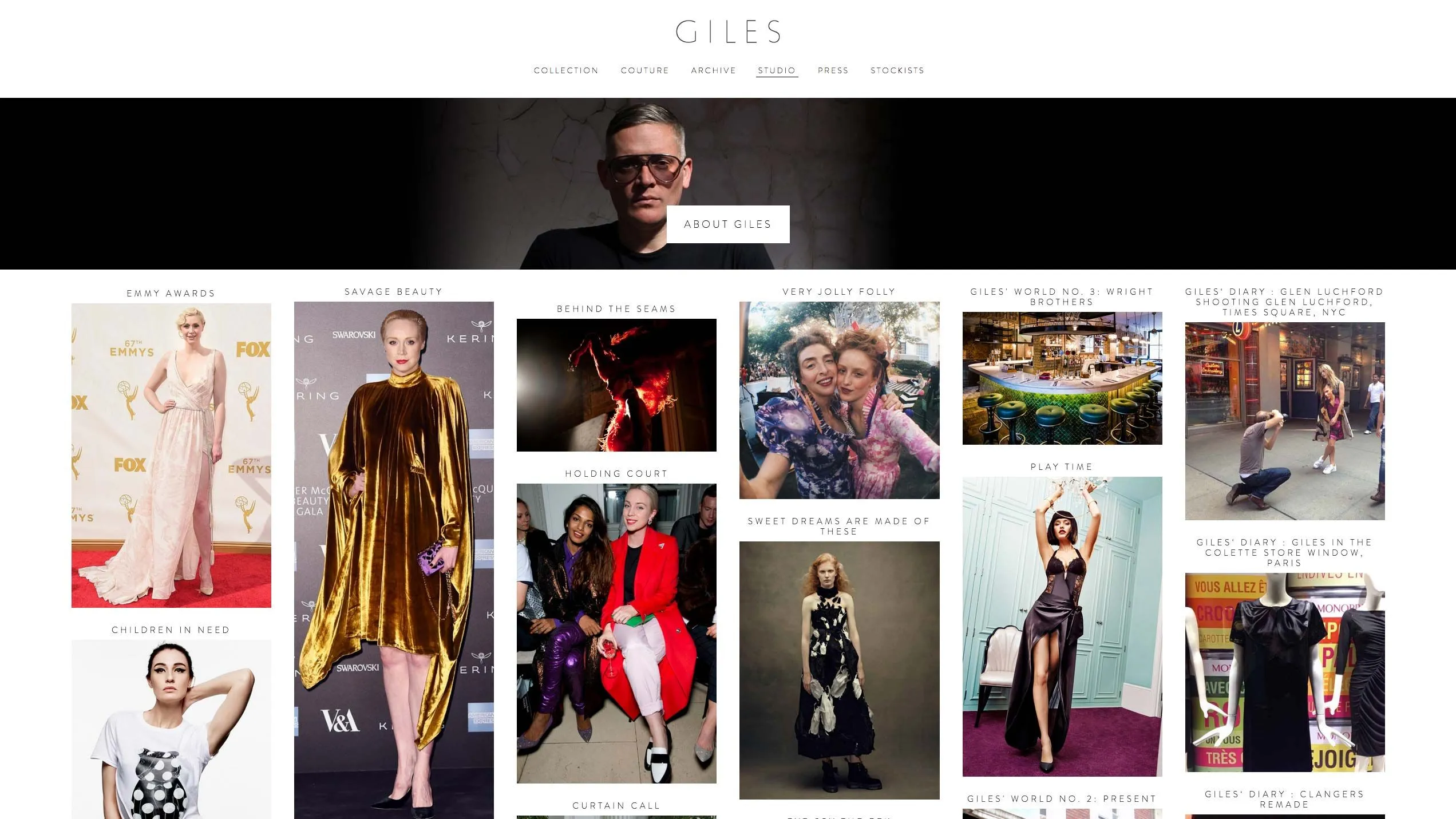 Giles Deacon blog page