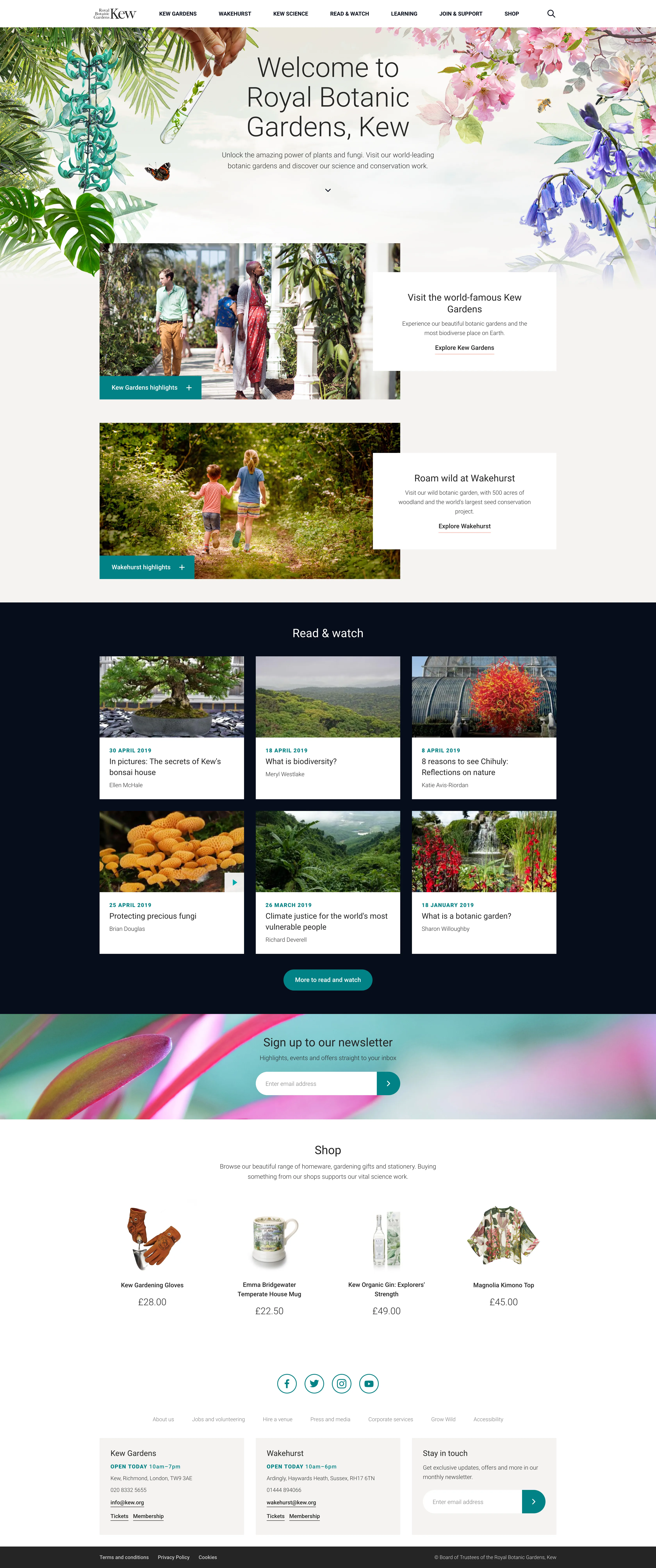 Kew Gardens landing page